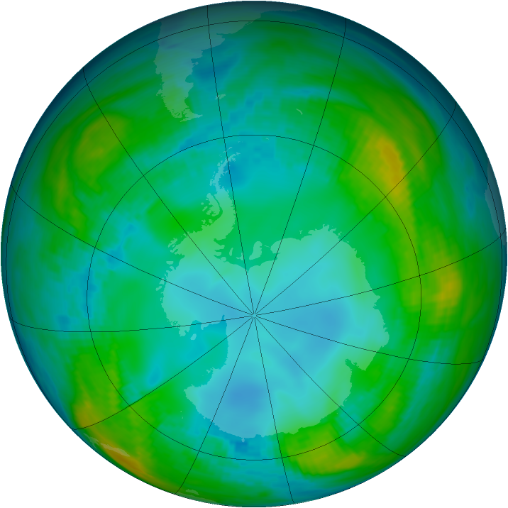 Antarctic ozone map for 15 May 1979